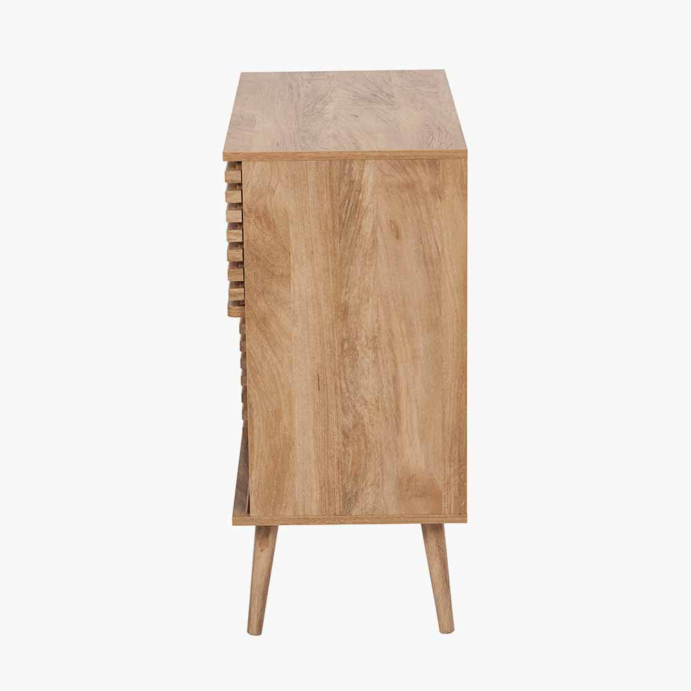 Larvik Natural Eucalyptus Wood 2 Door 2 Shelf Unit – Scandinavian Style Storage