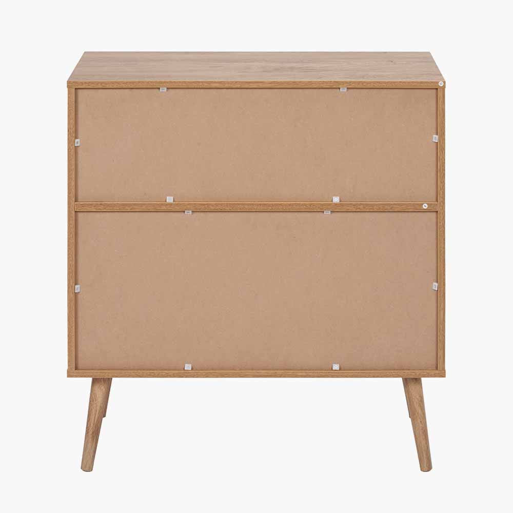 Larvik Natural Eucalyptus Wood 2 Door 2 Shelf Unit – Scandinavian Style Storage