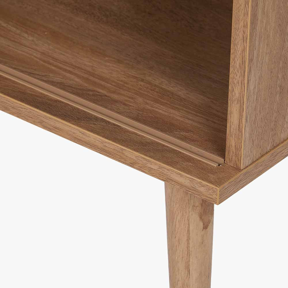 Larvik Natural Eucalyptus Wood 2 Door 2 Shelf Unit – Scandinavian Style Storage
