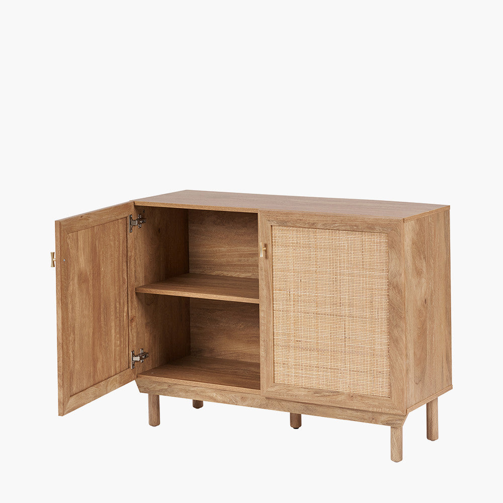 Enhance your space with the Henrik Rattan Cabinet, an elegant piece featuring a textured rattan front, adding warmth and character to any interior. Shop online today at www.nobleandnook.co.uk