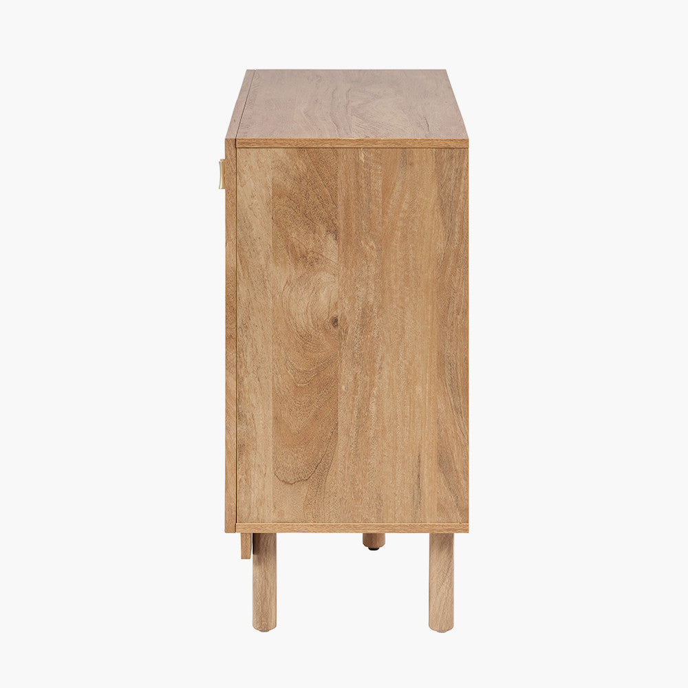 Enhance your space with the Henrik Rattan Cabinet, an elegant piece featuring a textured rattan front, adding warmth and character to any interior. Shop online today at www.nobleandnook.co.uk
