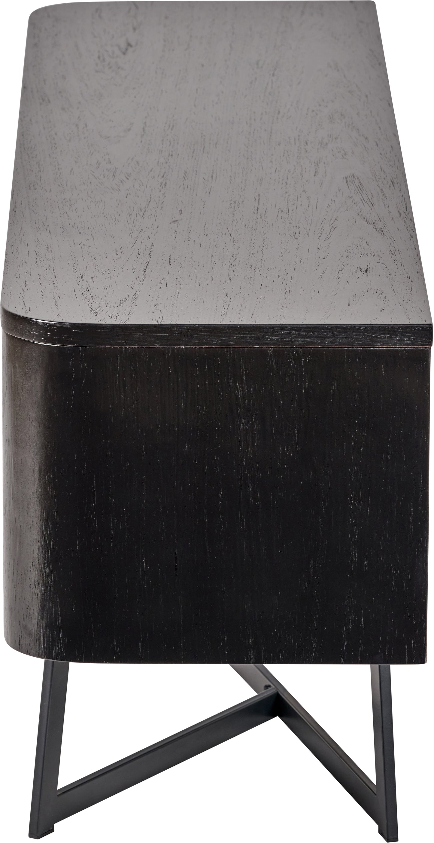 Ukiah Black Ash Veneer and Black Metal 2 Door Low Unit