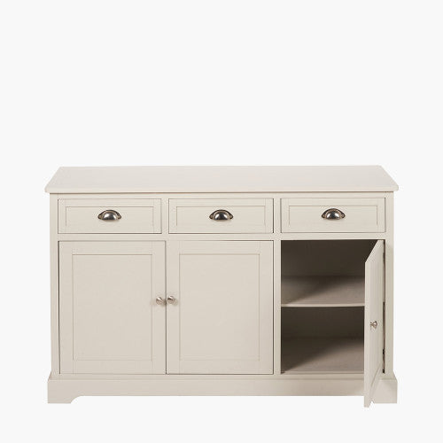 Croft Linen Pine Wood 3 Door 3 Drawer Unit – Classic Sideboard Storage for Elegant Homes