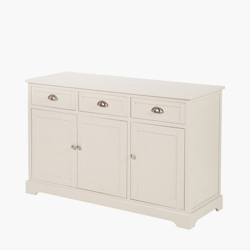 Croft Linen Pine Wood 3 Door 3 Drawer Unit – Classic Sideboard Storage for Elegant Homes