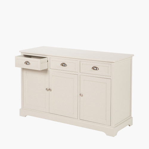 Croft Linen Pine Wood 3 Door 3 Drawer Unit – Classic Sideboard Storage for Elegant Homes