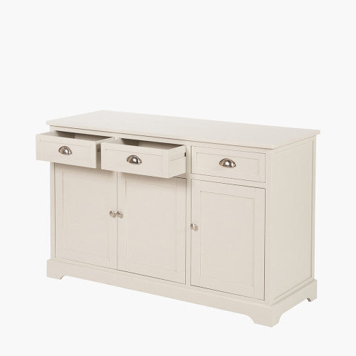 Croft Linen Pine Wood 3 Door 3 Drawer Unit – Classic Sideboard Storage for Elegant Homes