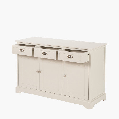Croft Linen Pine Wood 3 Door 3 Drawer Unit – Classic Sideboard Storage for Elegant Homes