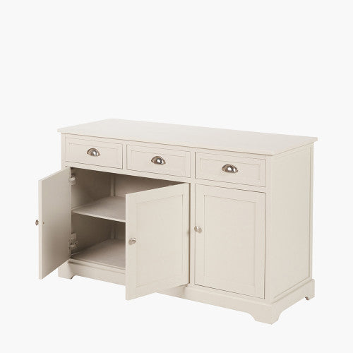 Croft Linen Pine Wood 3 Door 3 Drawer Unit – Classic Sideboard Storage for Elegant Homes