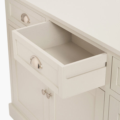 Croft Linen Pine Wood 3 Door 3 Drawer Unit – Classic Sideboard Storage for Elegant Homes