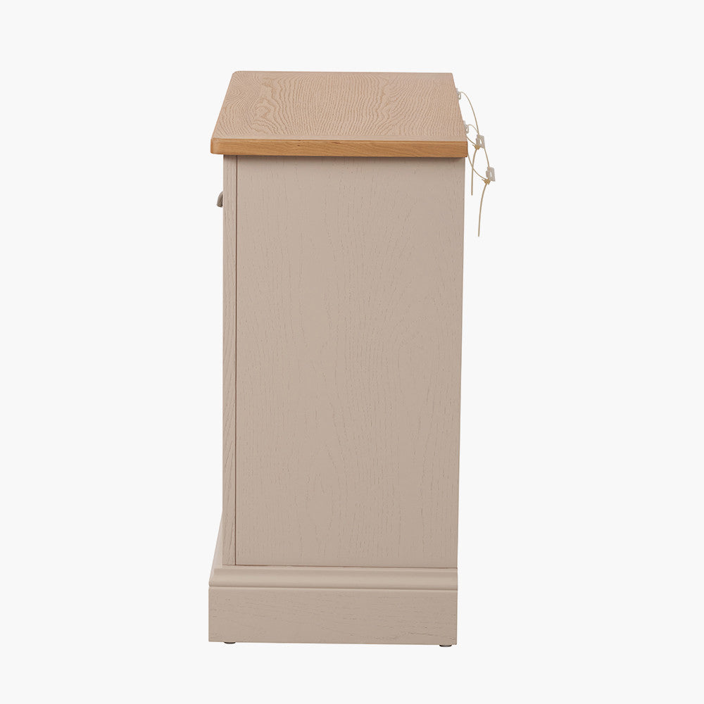 Add timeless country cottage charm to your home with the Fairford 2-Drawer Console Table. Crafted from pine wood with a parchment-white finish and oak-effect top, this elegant table offers practical storage and arrives fully assembled.
