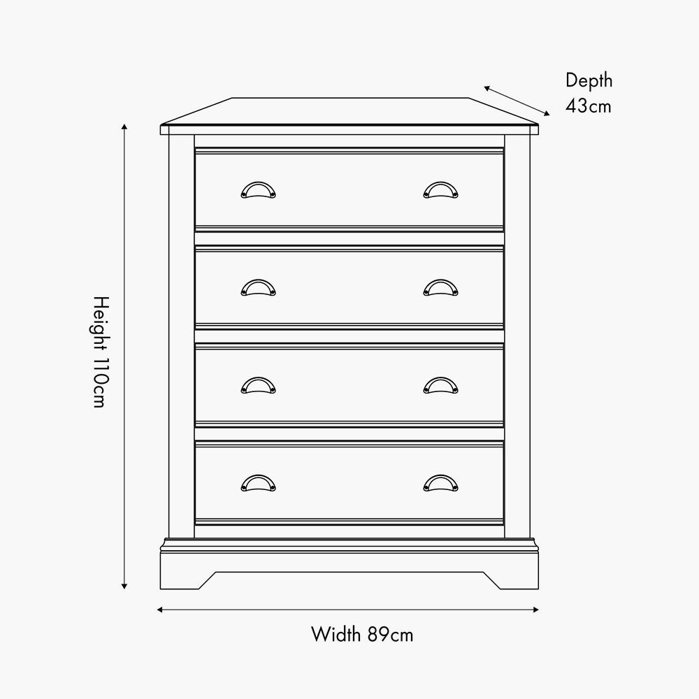 Fairford White Pine & Oak 5 Drawer Unit | Country Storage Furniture