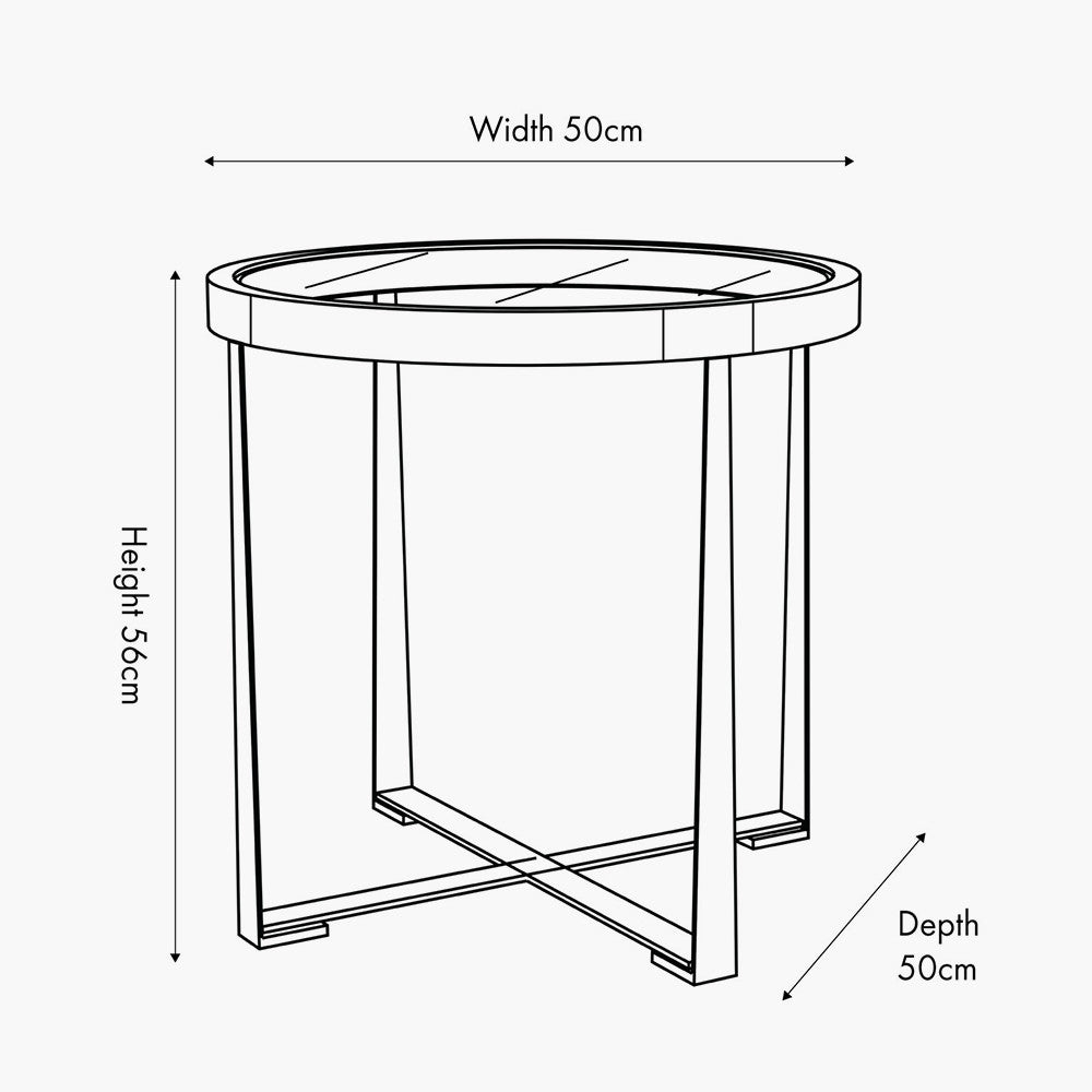 Vermont Clear Glass & Light Walnut Wood Veneer Side Table