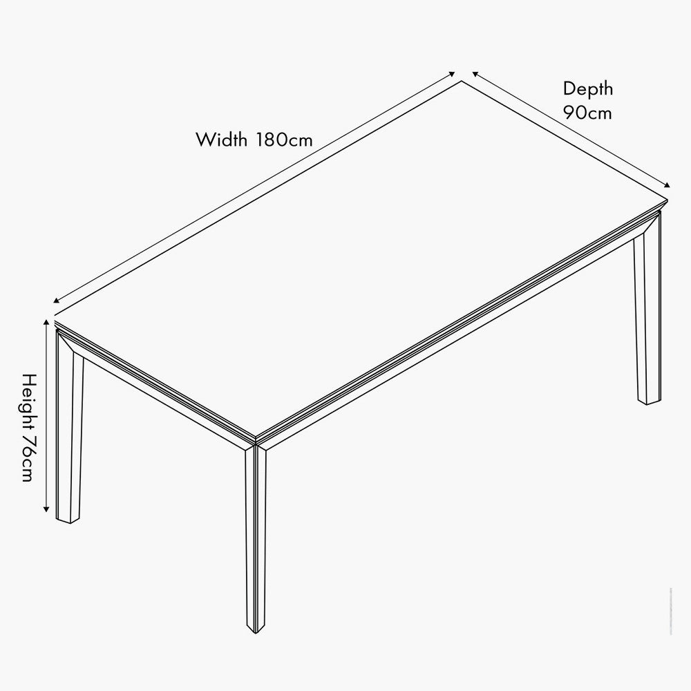 Gio 6 Seater Dining Table | White Sand Acacia Wood