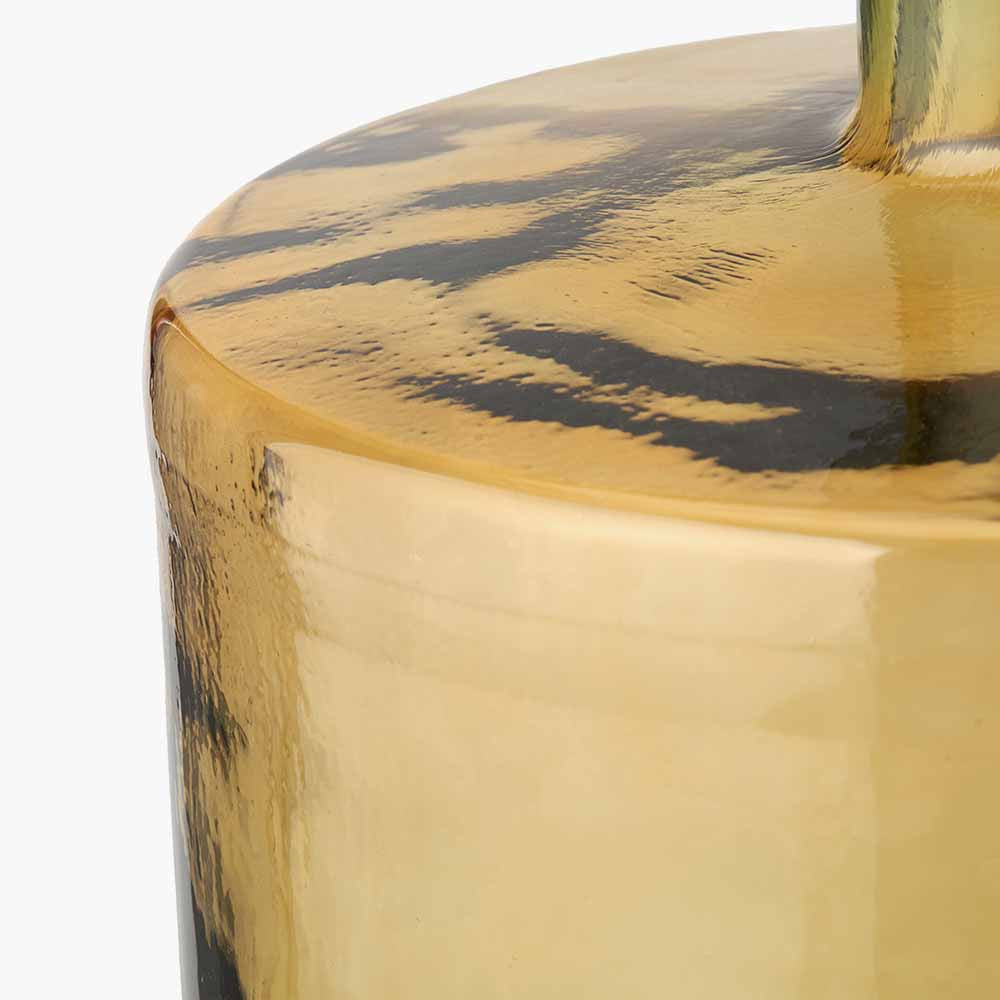 Amber Recycled Glass Bottle Vase – Large Sustainable Decorative Vase