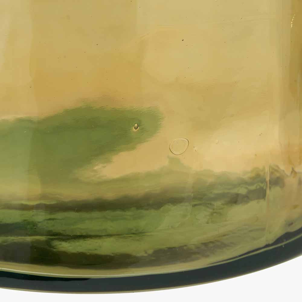 Amber Recycled Glass Bottle Vase – Large Sustainable Decorative Vase