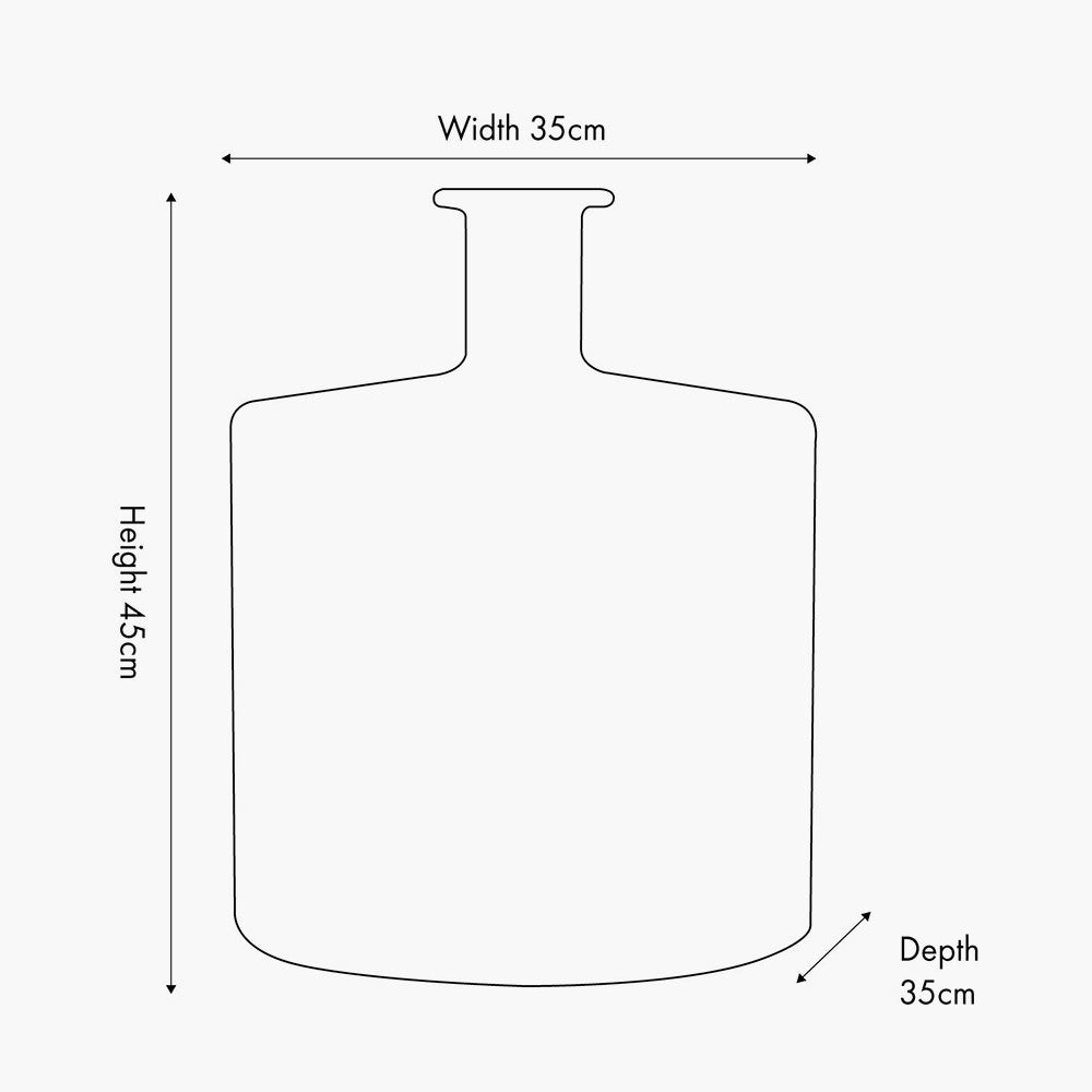 Amber Recycled Glass Bottle Vase – Large Sustainable Decorative Vase