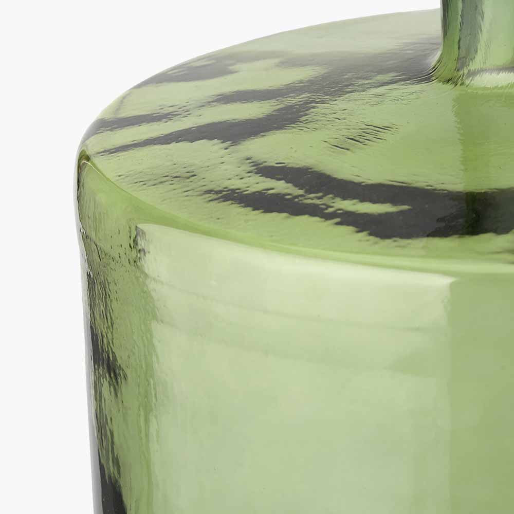 Forest Green Recycled Glass Bottle Vase – Large Sustainable Decorative Vase