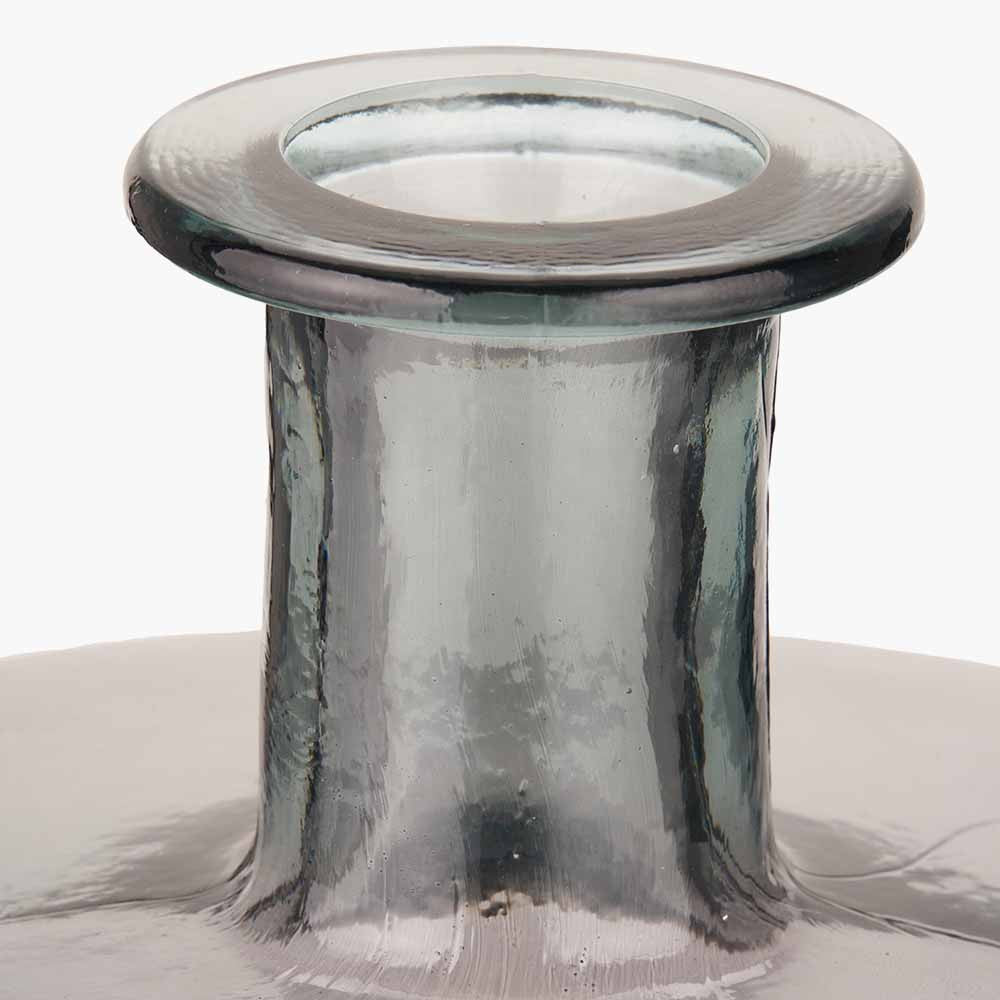 Grey Recycled Glass Bottle Vase – Sustainable Decorative Statement Vase