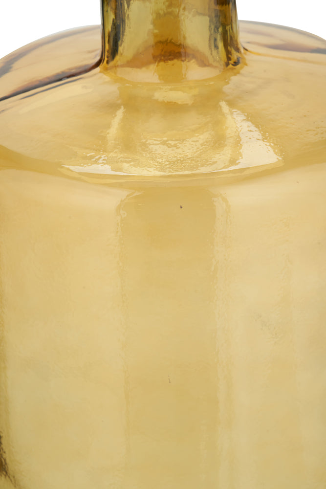 Amber Recycled Glass Bottle Vase Tall