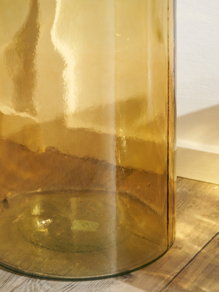 Amber Recycled Glass Bottle Vase Tall