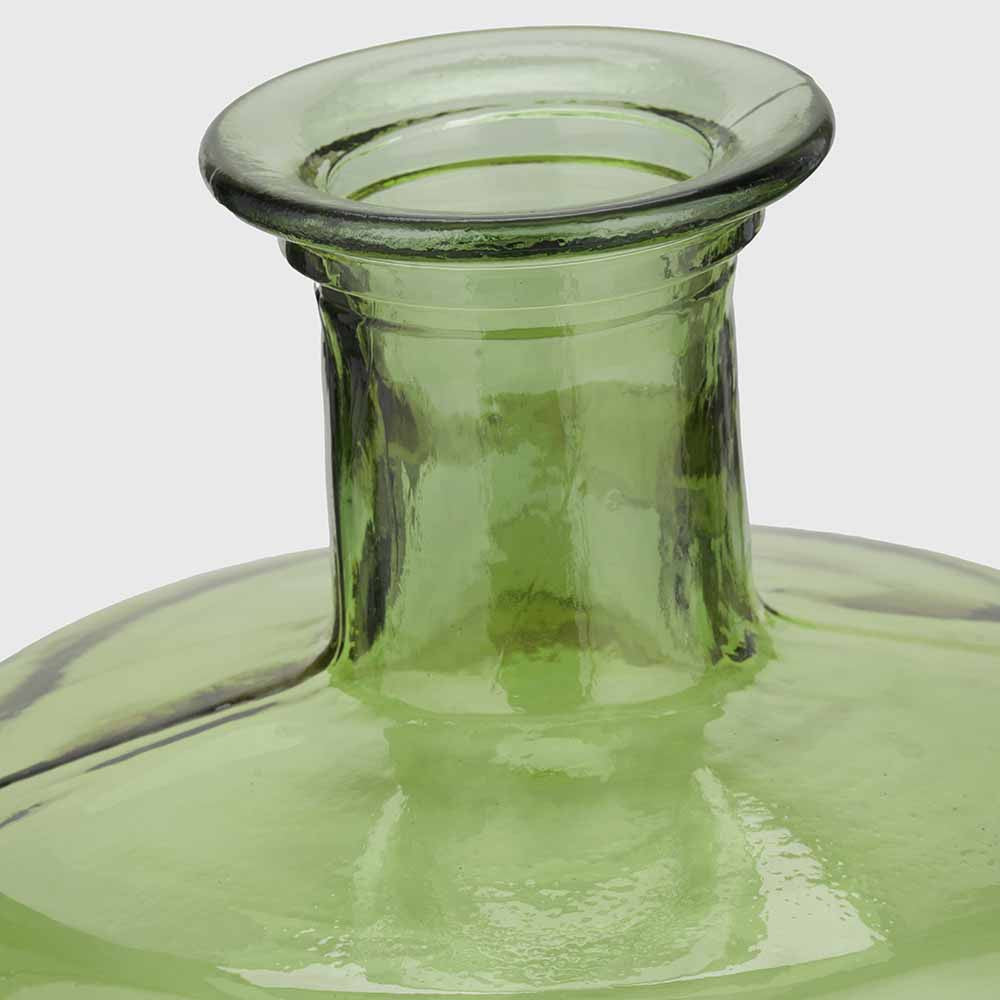 Tall Forest Green Recycled Glass Bottle Vase – Handcrafted in Spain