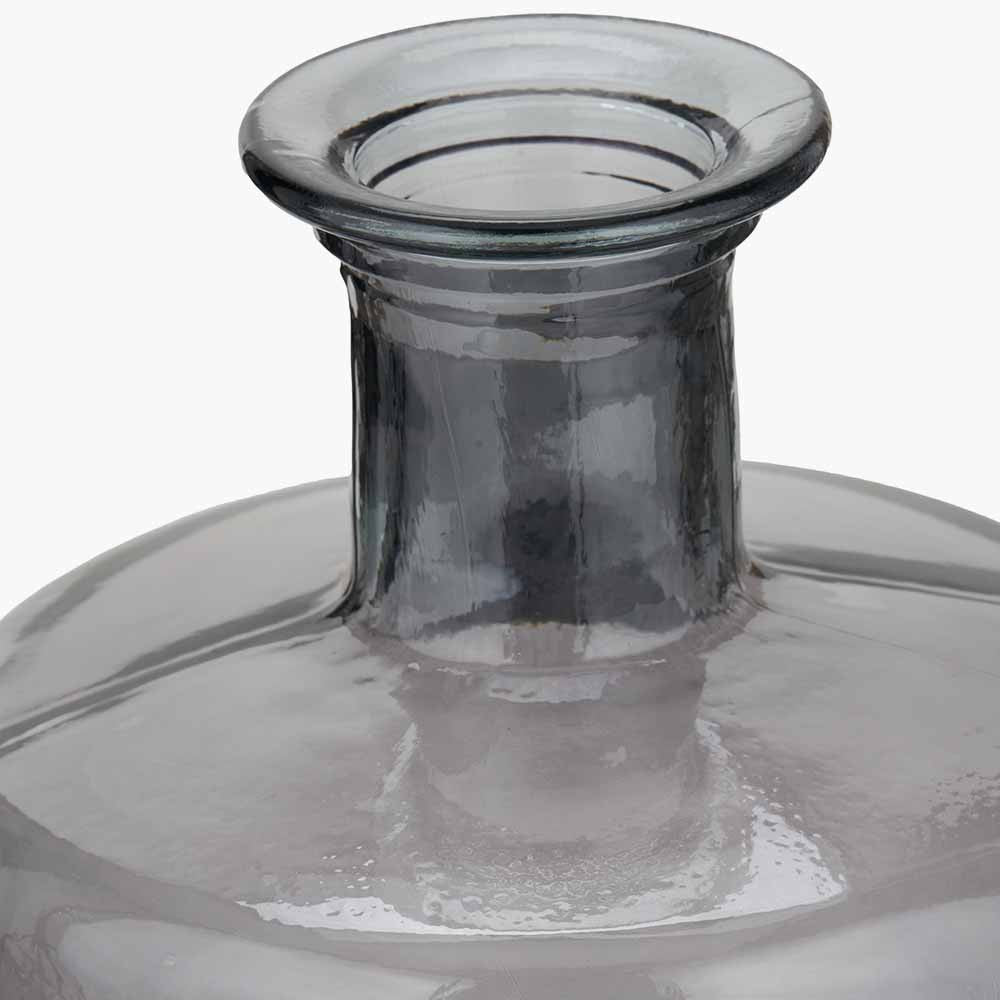 Tall Grey Recycled Glass Bottle Vase – Large Sustainable Decorative Vase