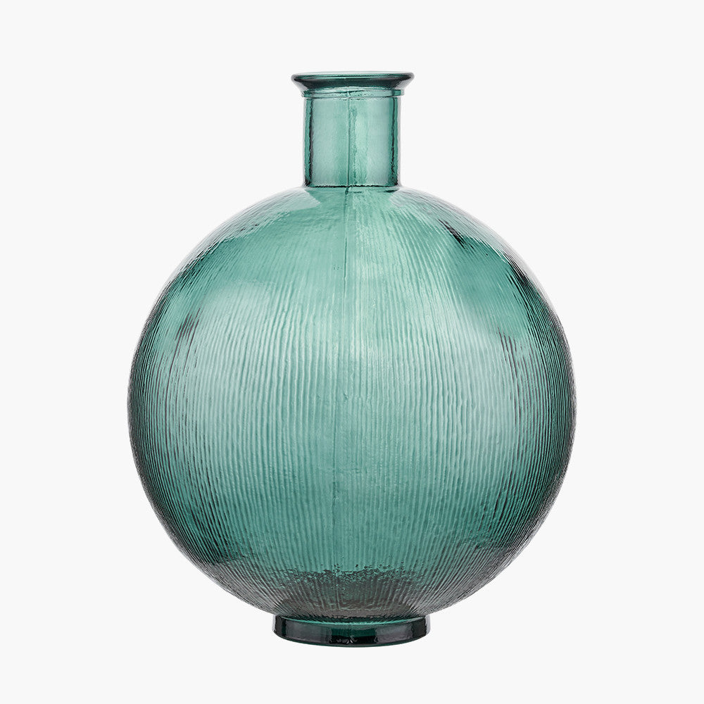 Round Recycled Sea Green Glass Vase