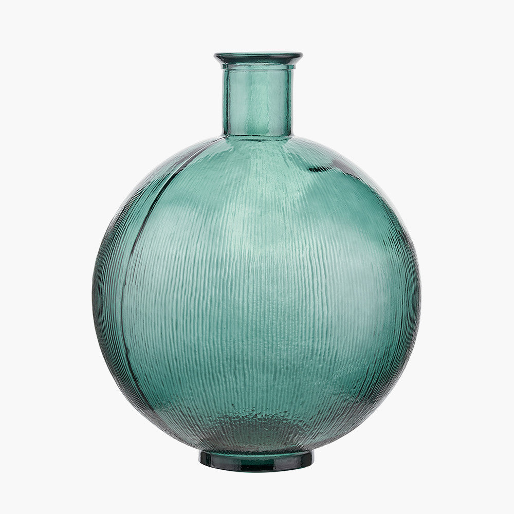 Round Recycled Sea Green Glass Vase