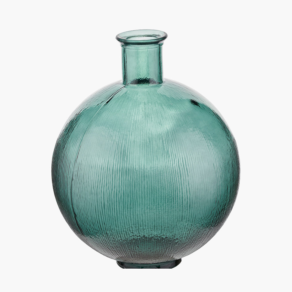 Round Recycled Sea Green Glass Vase