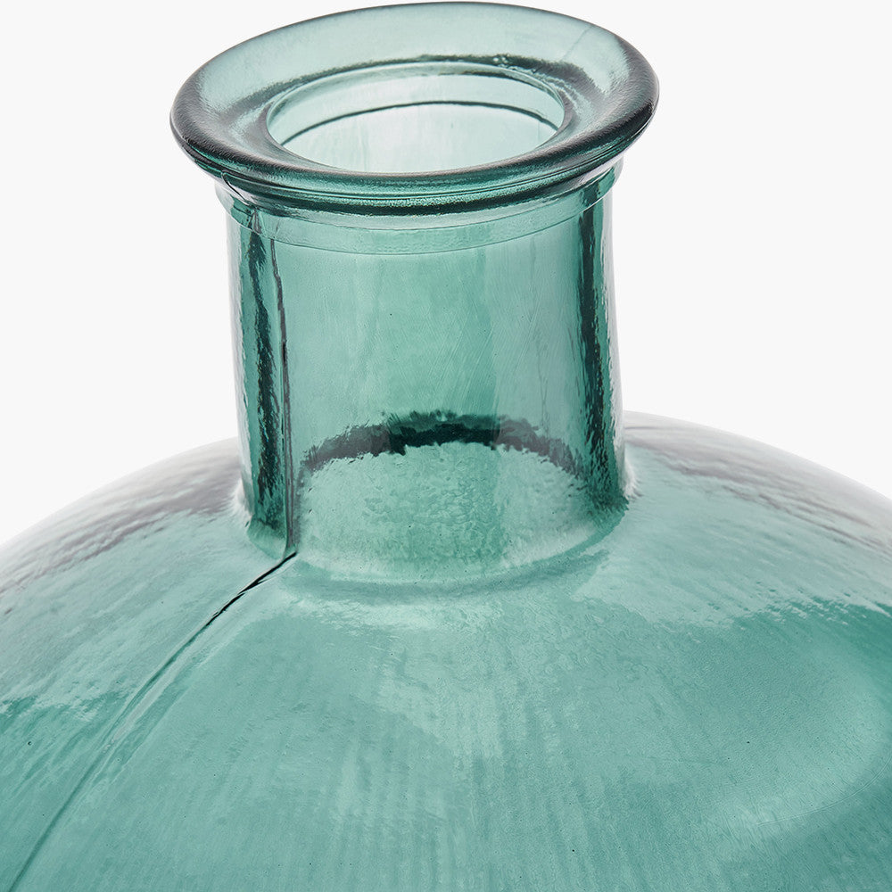 Round Recycled Sea Green Glass Vase