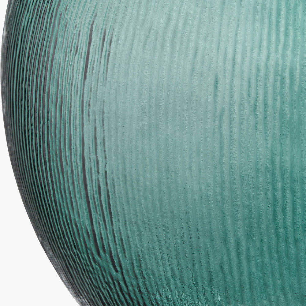 Round Recycled Sea Green Glass Vase