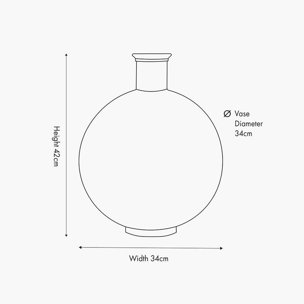 Round Recycled Sea Green Glass Vase