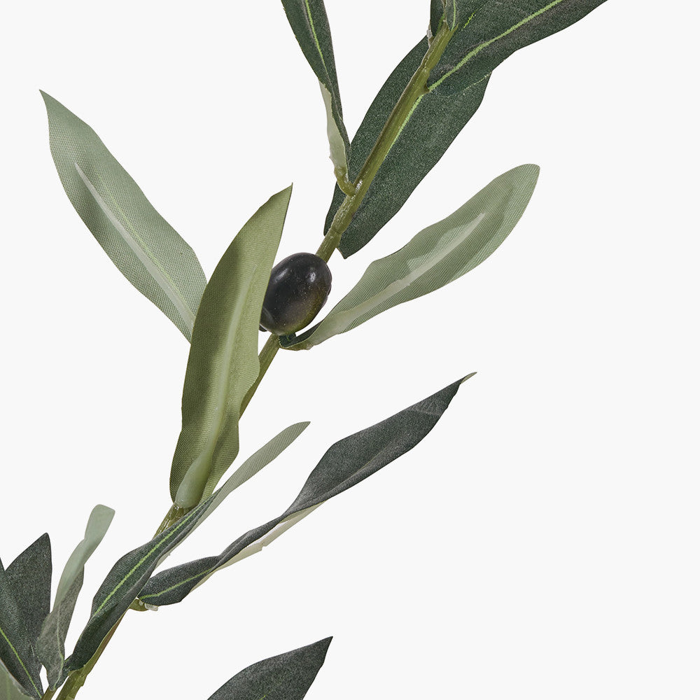 Medium Faux Olive Tree in White Pot – Realistic Mediterranean Home Décor Plant