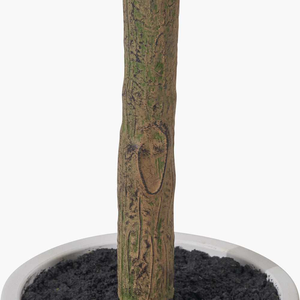 Medium Faux Olive Tree in White Pot – Realistic Mediterranean Home Décor Plant