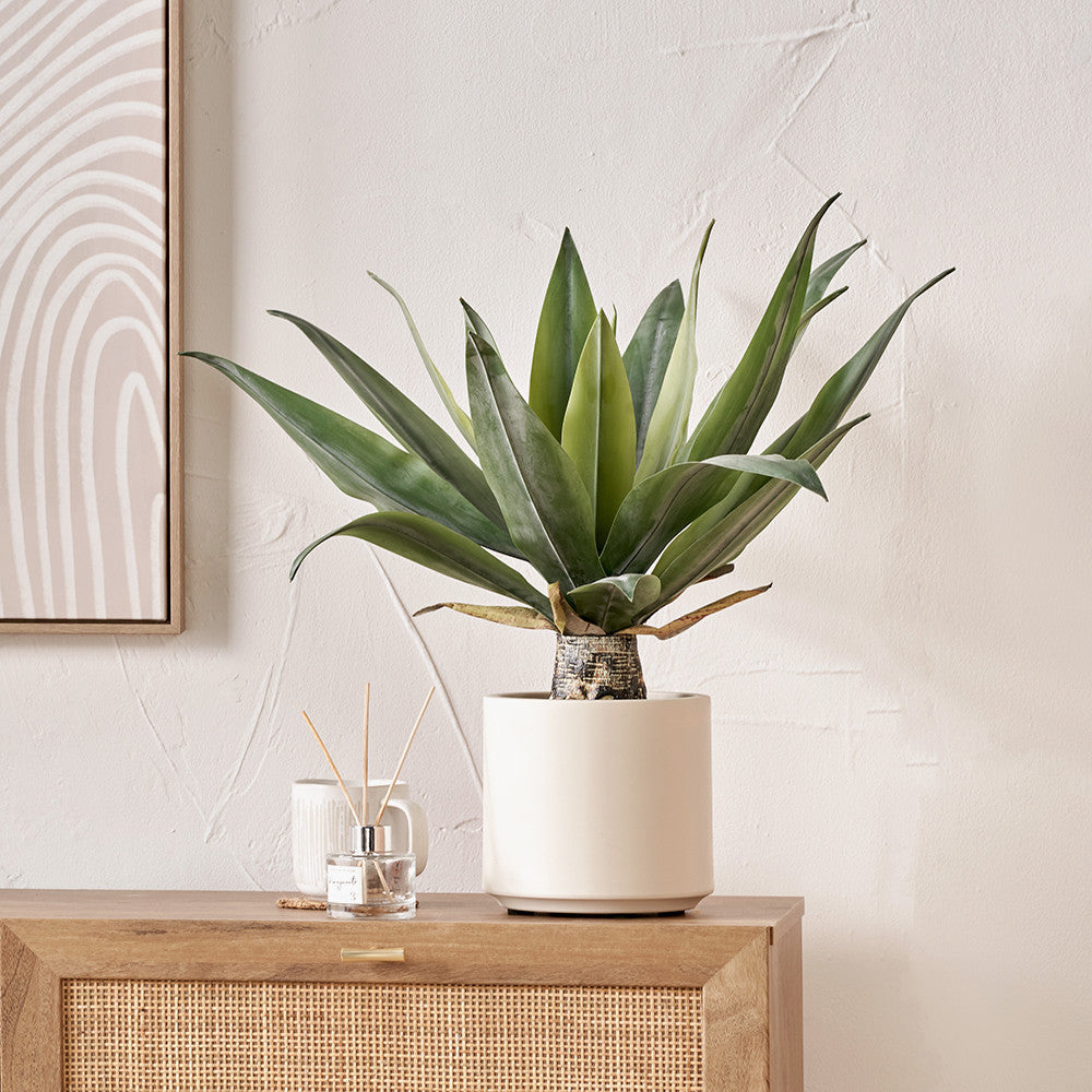 Artificial Agave Plant in Pot – 53cm Faux Succulent for Indoor & Outdoor Use