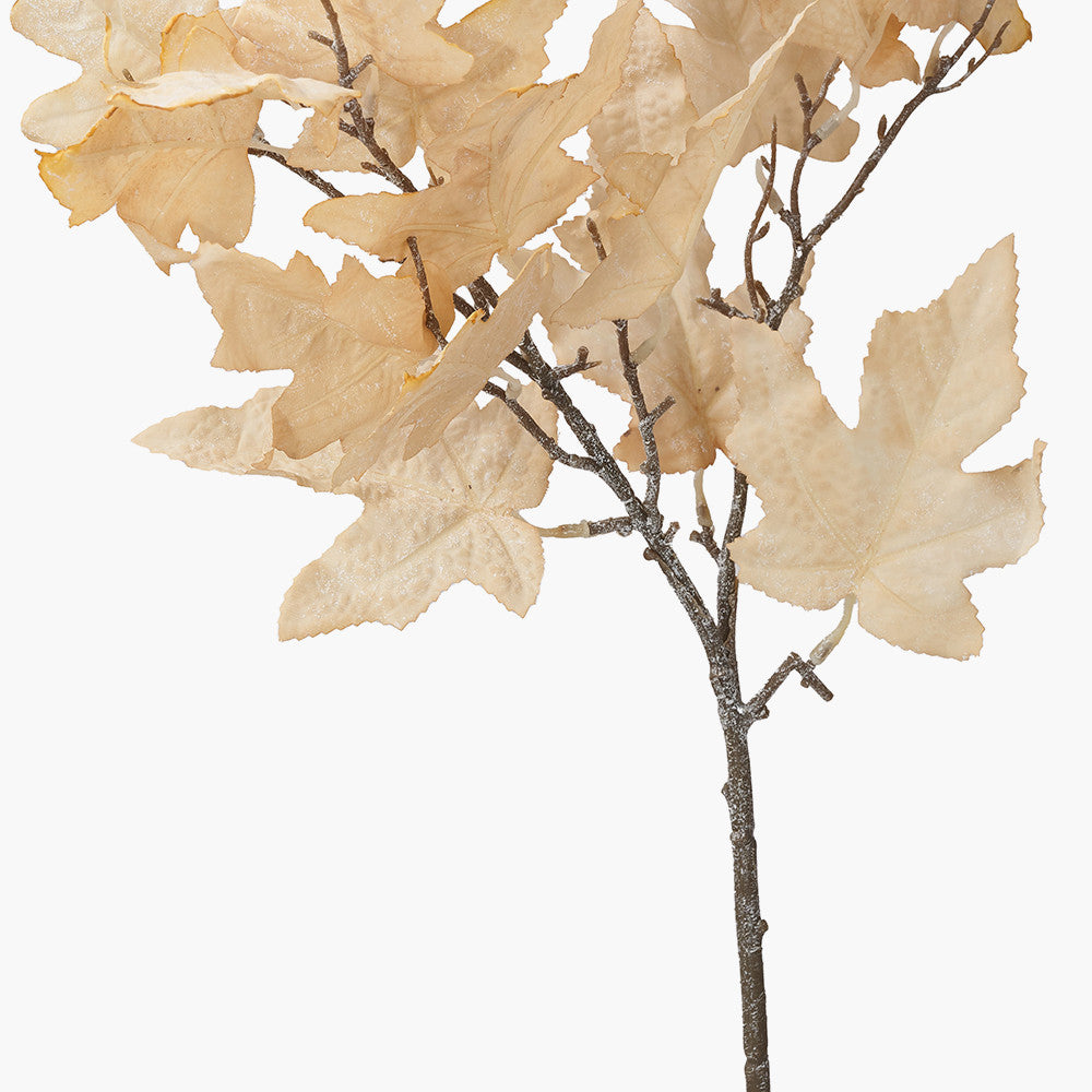 Natural Apricot Maple Leaf Artificial Stems – Pack of 6 Faux Autumn Foliage