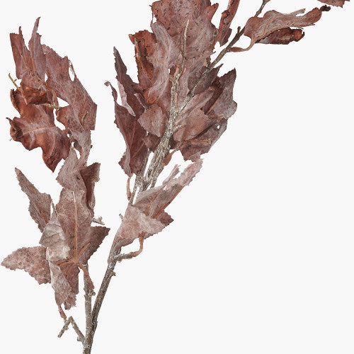 Mulberry Brown Maple Leaf Artificial Stems – Pack of 6 Autumn Faux Foliage for UK Homes