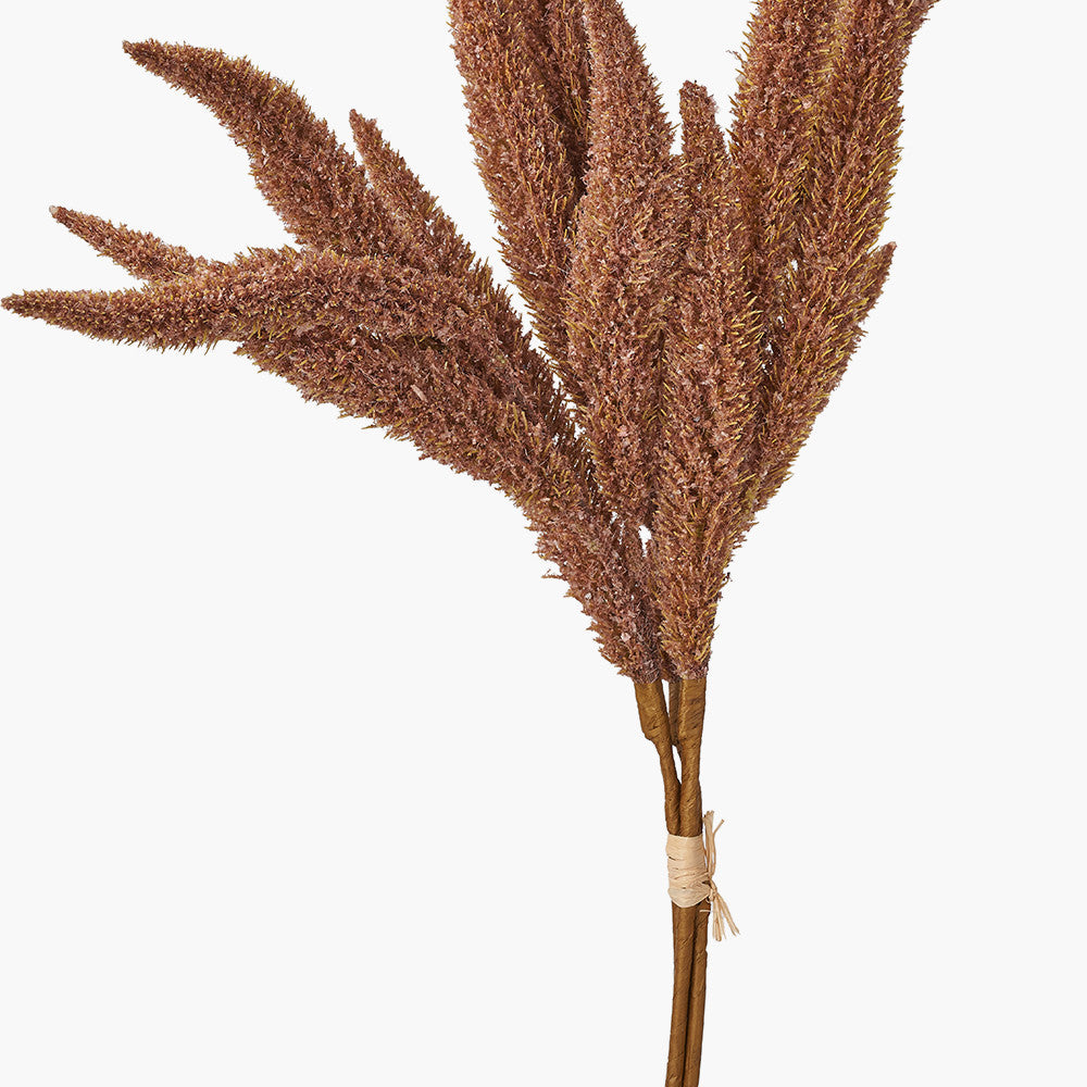 Mulberry Brown Faux Foxtail Hand-Tied 3 Stem Bundle Pack of 6 – Textured Dried Look Stems