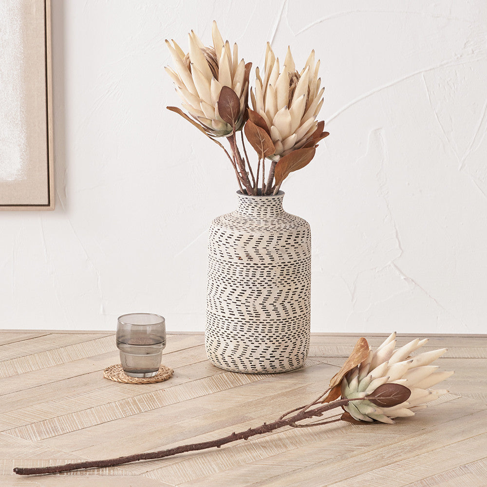 Natural Apricot Protea Stems – Pack of 6 Artificial Flowers for UK Homes
