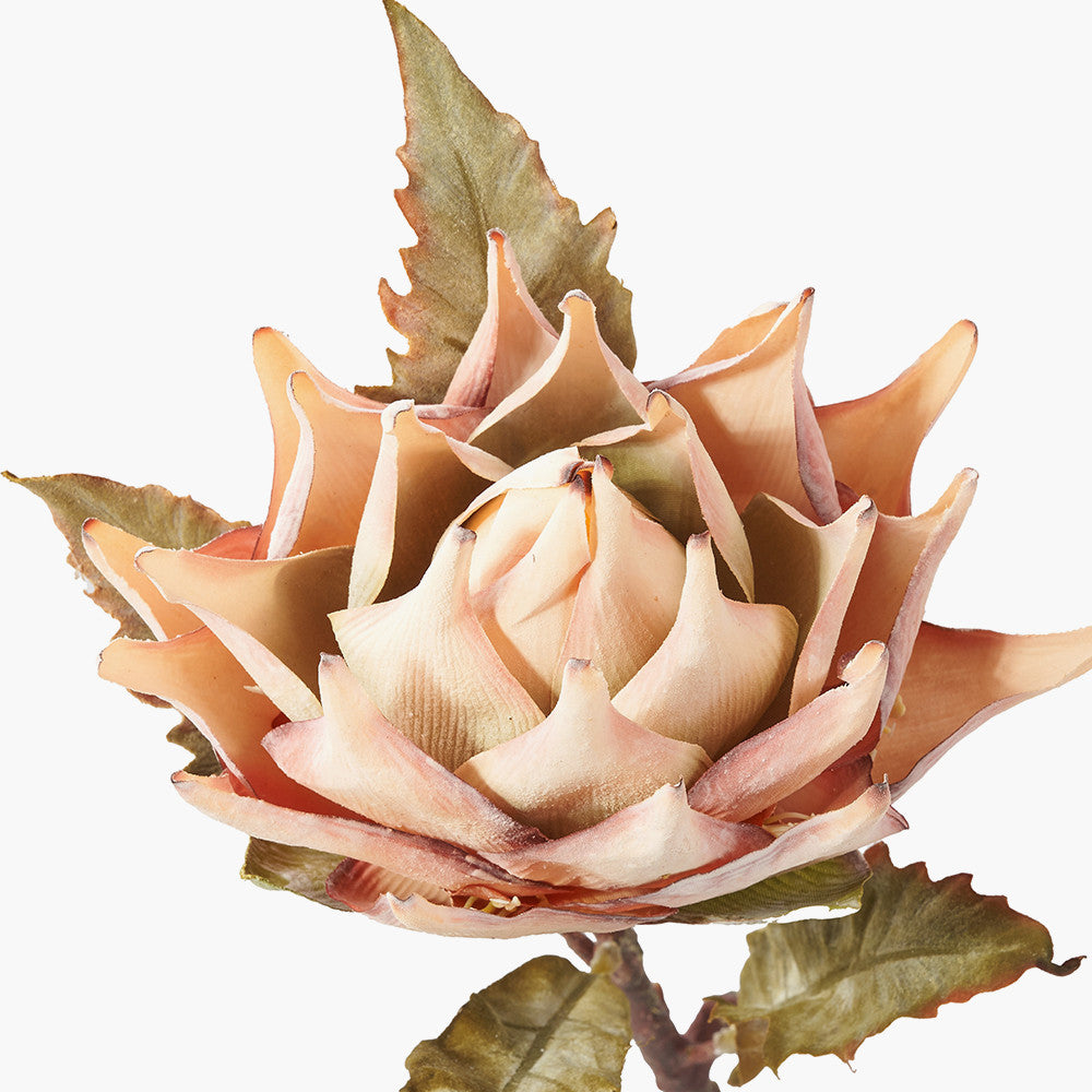 Apricot Lotus Artificial Flower Stems – Pack of 6 Faux Luxury Blooms