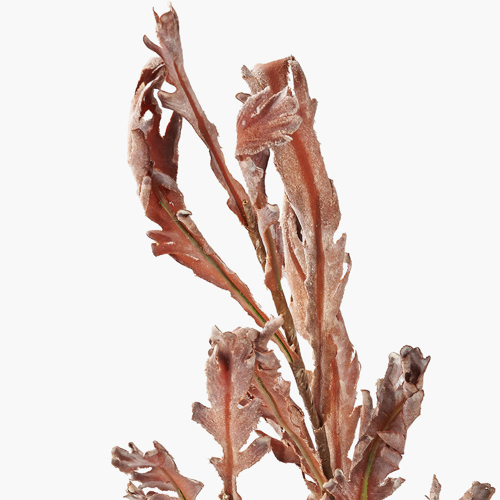Mulberry Brown Faux Autumn Leaf Pack of 6 – Elegant Artificial Foliage Stems