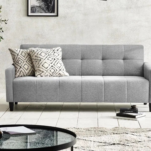 The Alfie 3 Seater Grey Linen Sofa Bed with storage offers both versatility and comfort. Ideal if you need a stylish seating option or an instant sleep solution for guests. Shop online today at www.nobleandnook.co.uk