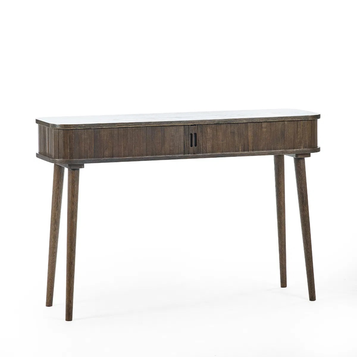 Whether it's used in an entryway or as an accent in your living area, the Arya Console with its sleek profile and clever storage make it a must-have addition for modern interiors. H80xD35xW120cm. Available at www.nobleandnook.co.uk