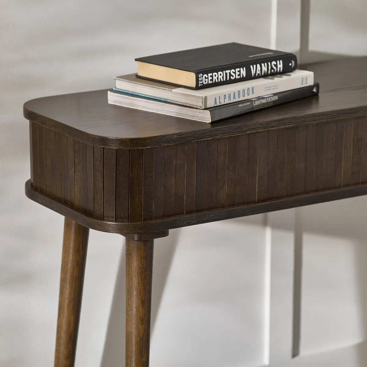 Whether it's used in an entryway or as an accent in your living area, the Arya Console with its sleek profile and clever storage make it a must-have addition for modern interiors. H80xD35xW120cm. Available at www.nobleandnook.co.uk
