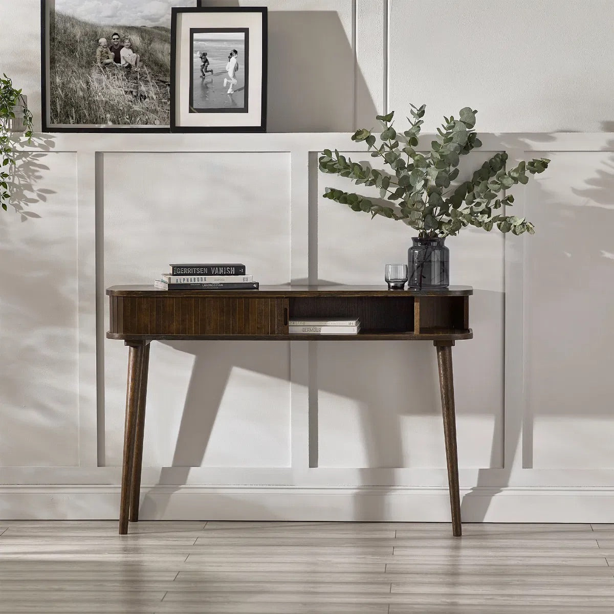 Whether it's used in an entryway or as an accent in your living area, the Arya Console with its sleek profile and clever storage make it a must-have addition for modern interiors. H80xD35xW120cm. Available at www.nobleandnook.co.uk