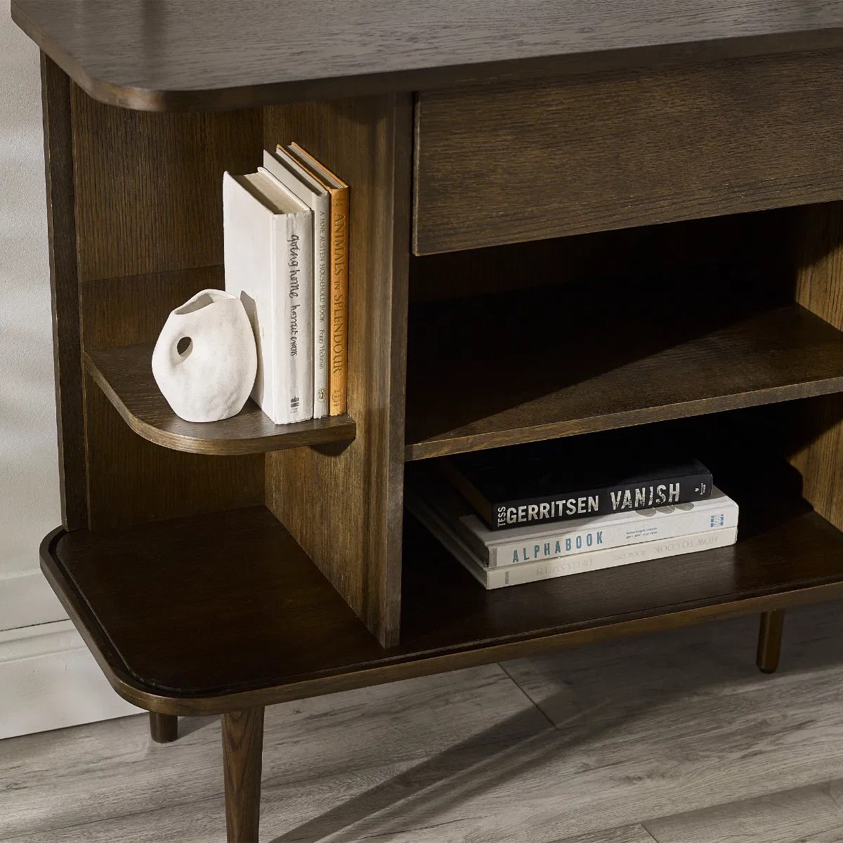 The perfect blend of form and function, elevating any space, offering generous storage with drawers, open shelving, and hidden compartments. Available at www.nobleandnook.co.uk