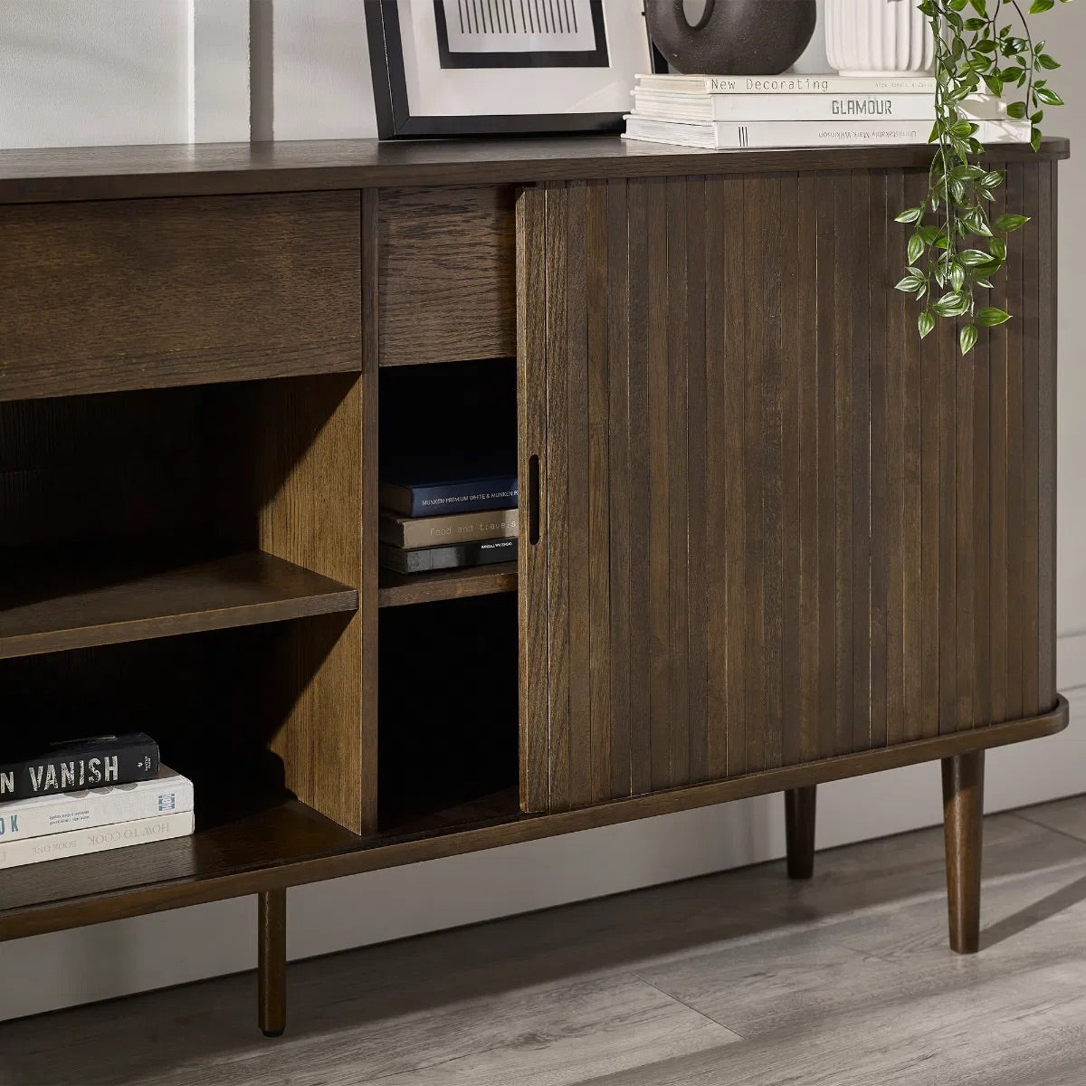 The perfect blend of form and function, elevating any space, offering generous storage with drawers, open shelving, and hidden compartments. Available at www.nobleandnook.co.uk