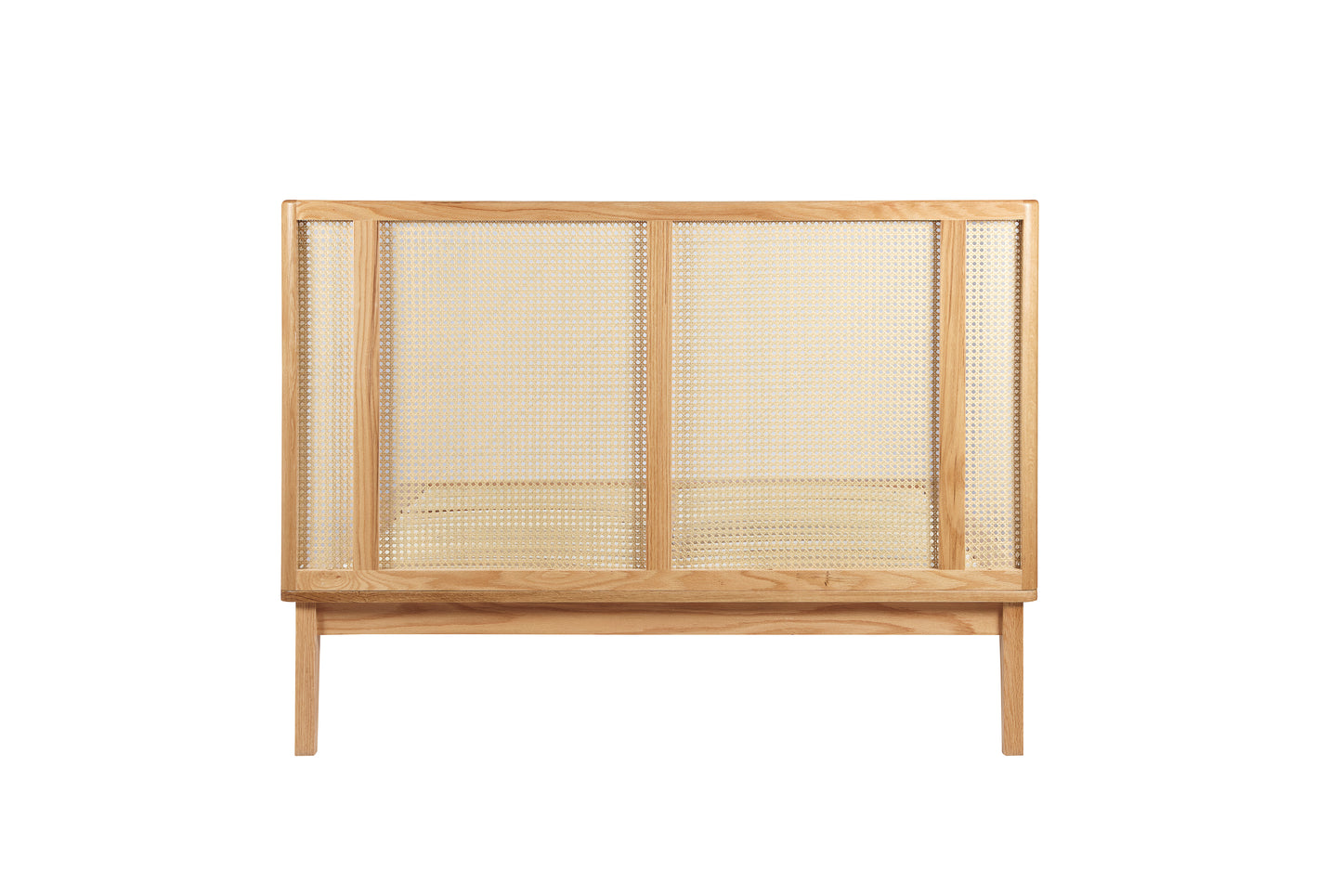 Astrid Oak Rattan Wingback Bed | King-Size