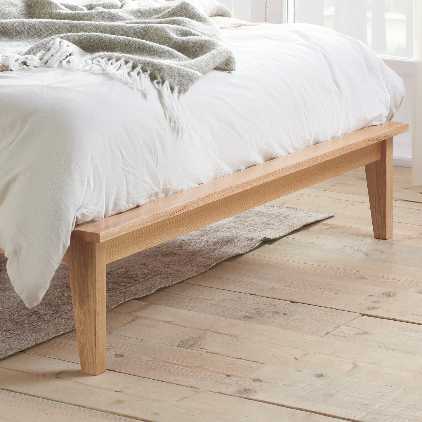 Astrid Oak Rattan Wingback Bed | King-Size
