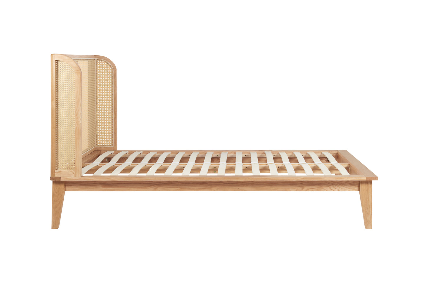 Astrid Oak Rattan Wingback Bed | King-Size
